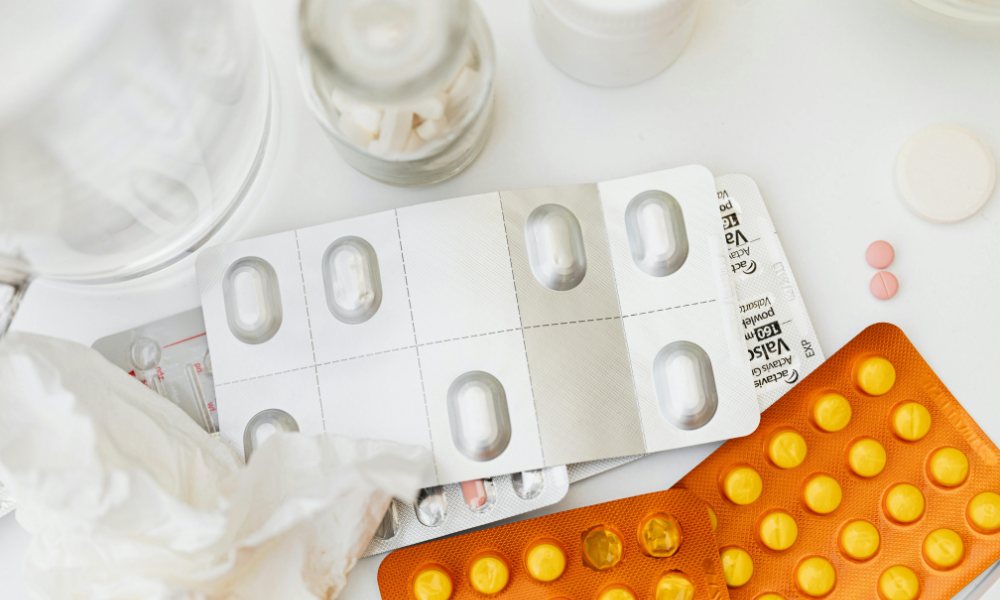 Over the counter pills which usually consist of anti-histamine to help relieve hay fever symptoms