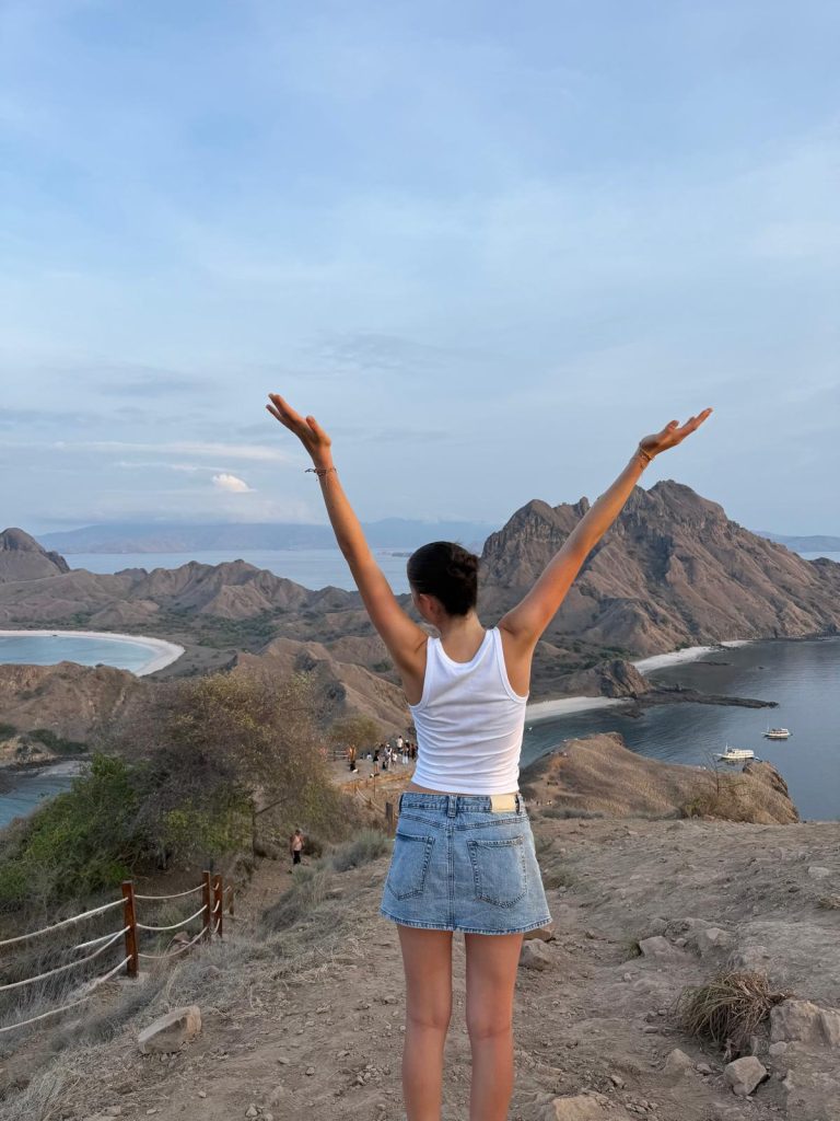 Emma visiting Komodo Island, Indonesia during her gap year in Bali