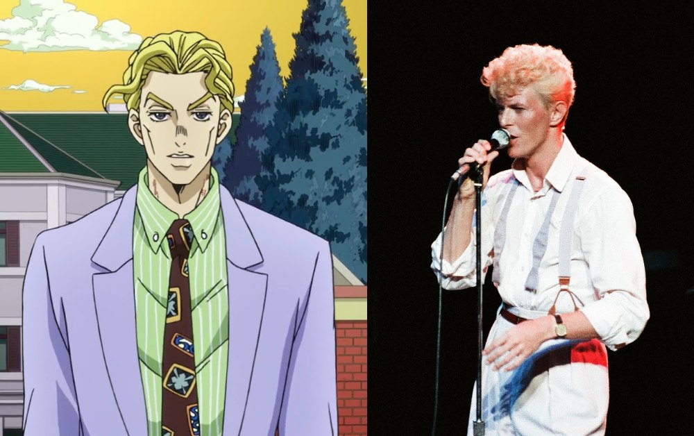 Image showing Yoshikage Kira from the anime Attack on Titan was inspired by the image of David Bowie