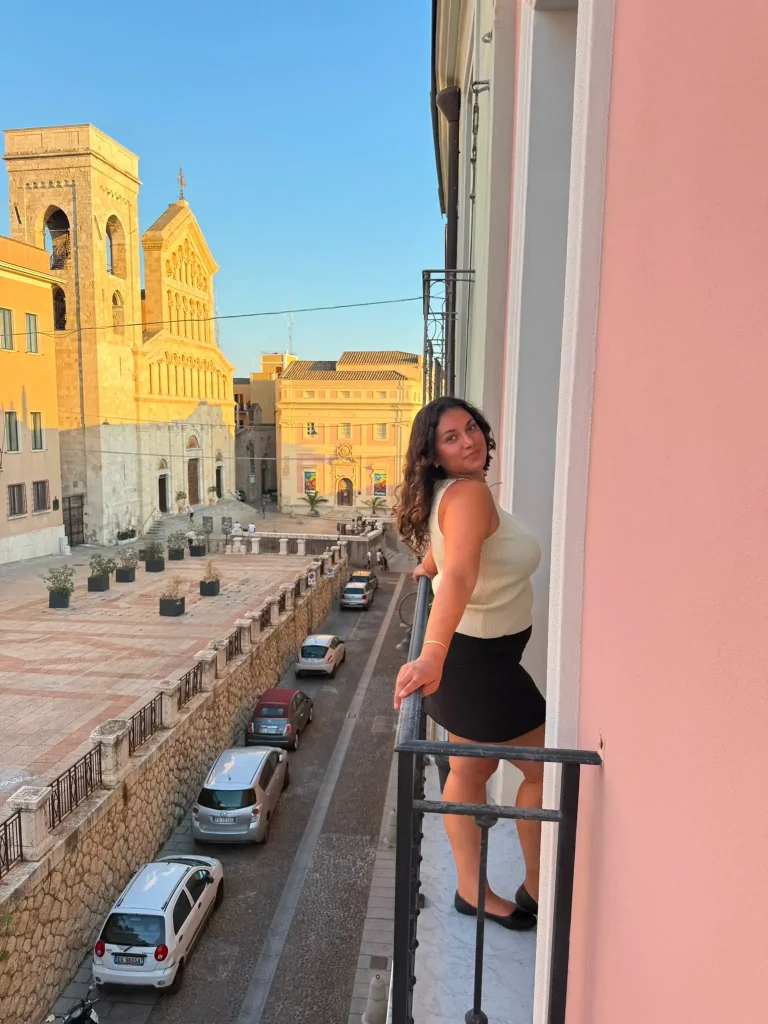 Alicia during her semester abroad in Cagliari in the city
